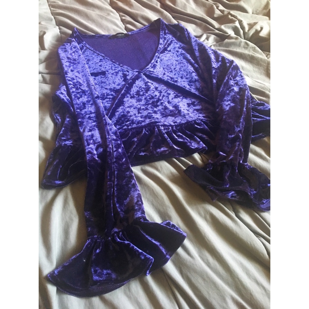 Purple Crushed Velvet Top